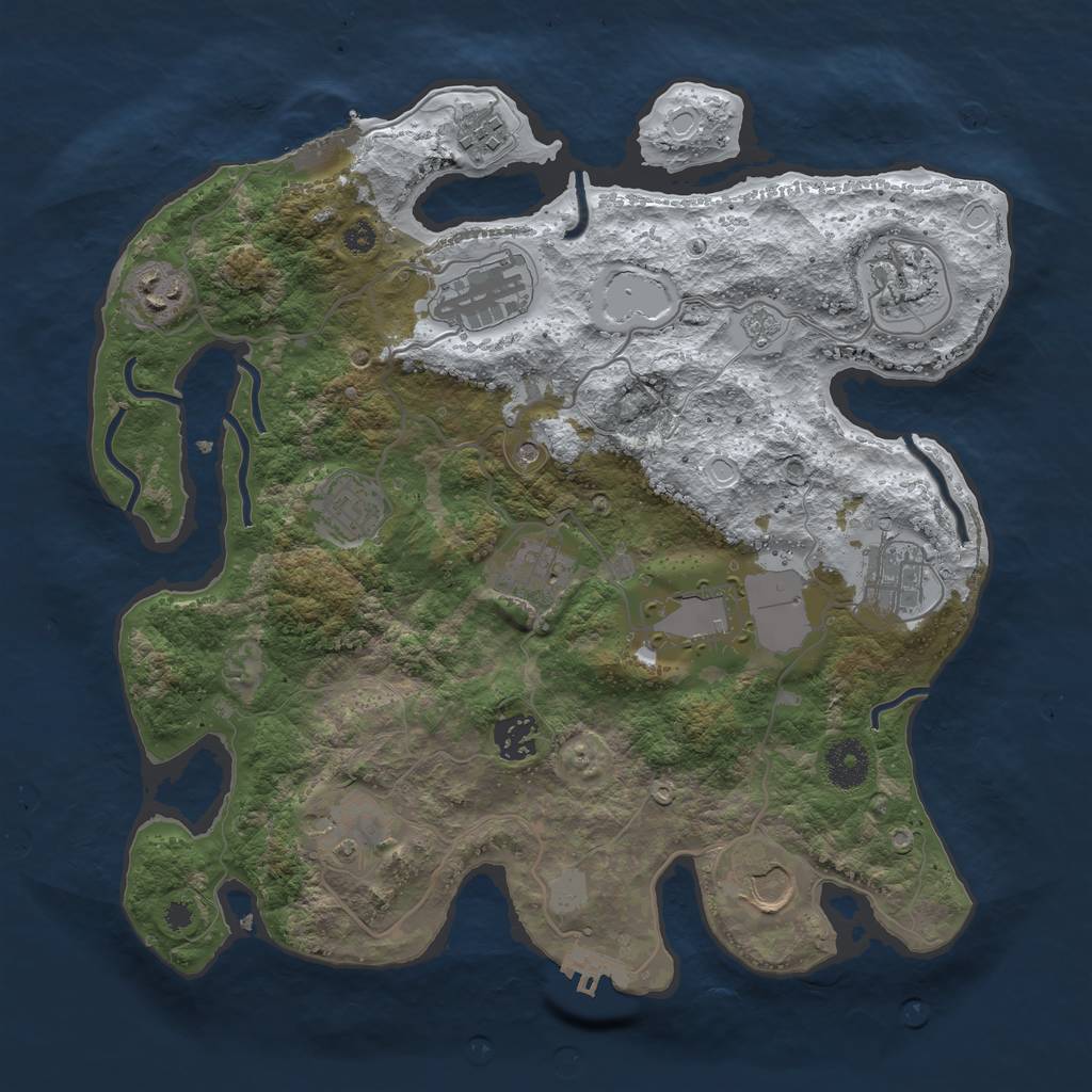 Rust Map: Procedural Map, Size: 3500, Seed: 1835142592, 20 Monuments