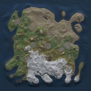 Thumbnail Rust Map: Procedural Map, Size: 3700, Seed: 1598600924, 19 Monuments