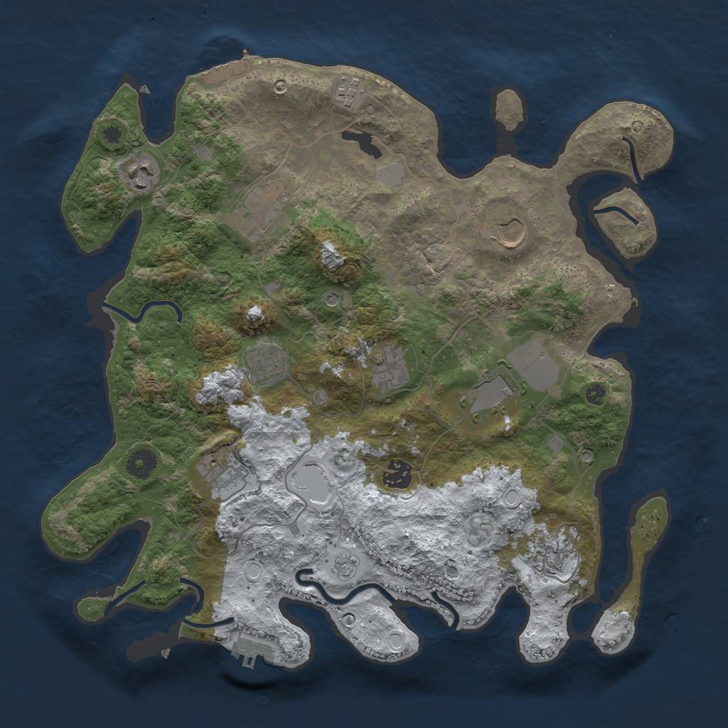 Rust Map: Procedural Map, Size: 3700, Seed: 1598600924, 19 Monuments