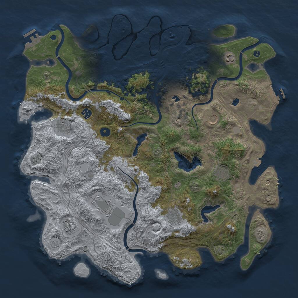Rust Map: Procedural Map, Size: 4500, Seed: 1064096669, 15 Monuments