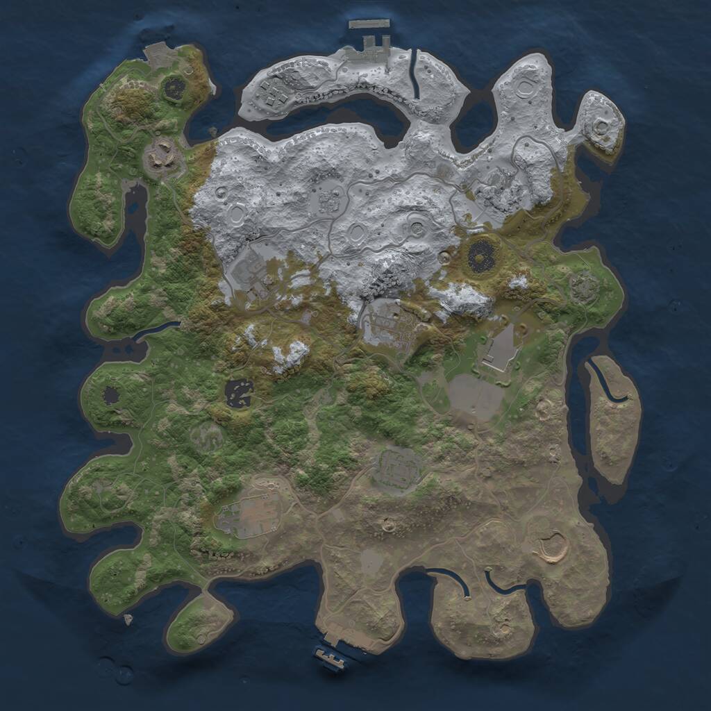 Rust Map: Procedural Map, Size: 3500, Seed: 1533986848, 16 Monuments