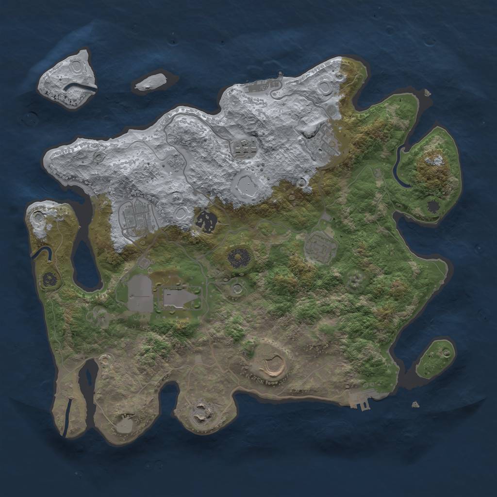 Rust Map: Procedural Map, Size: 3500, Seed: 259824653, 17 Monuments