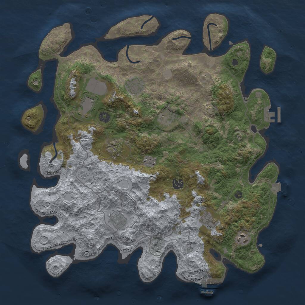 Rust Map: Procedural Map, Size: 4000, Seed: 809748004, 15 Monuments