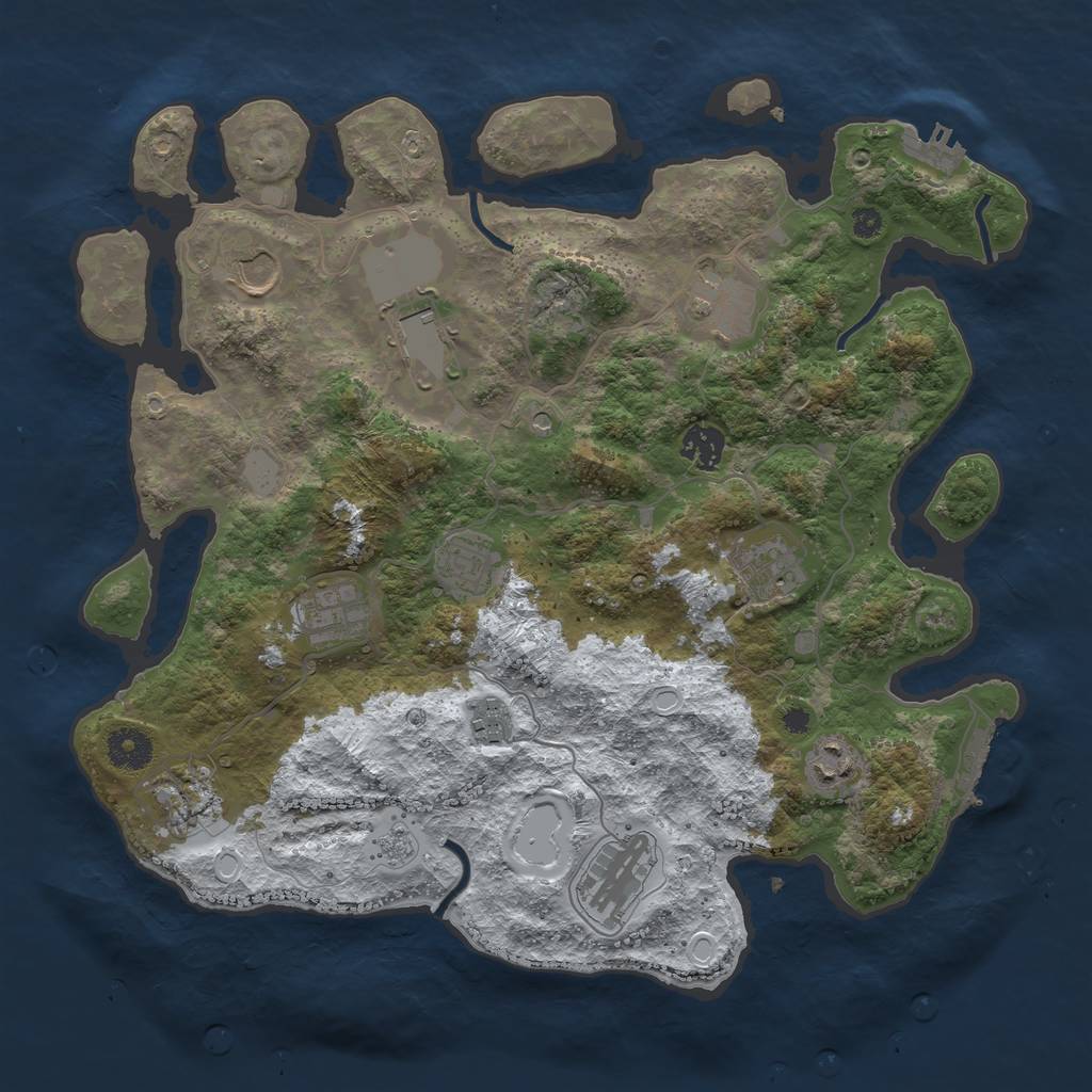 Rust Map: Procedural Map, Size: 3700, Seed: 1769493711, 20 Monuments