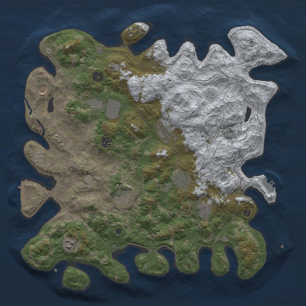 Rust Map: Procedural Map, Size: 4250, Seed: 7692678, 18 Monuments