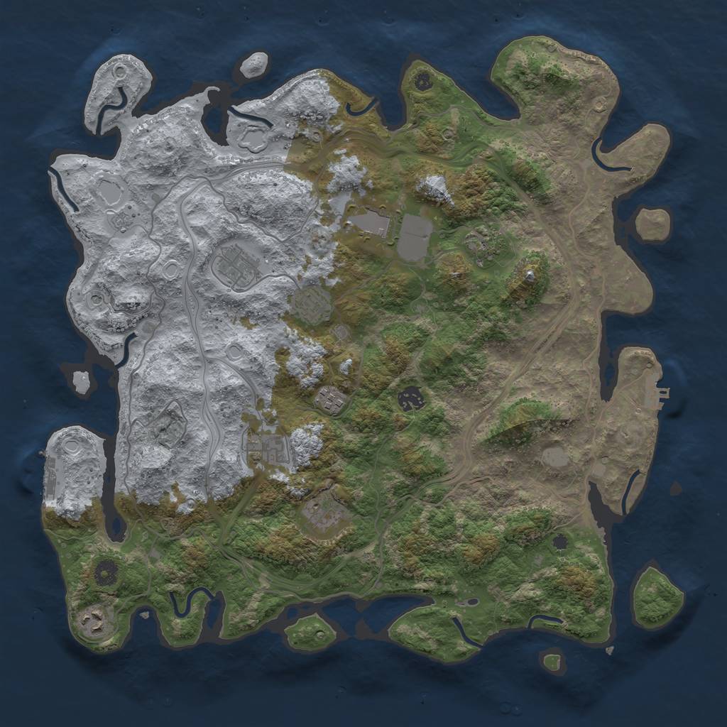 Rust Map: Procedural Map, Size: 4250, Seed: 1832344, 18 Monuments