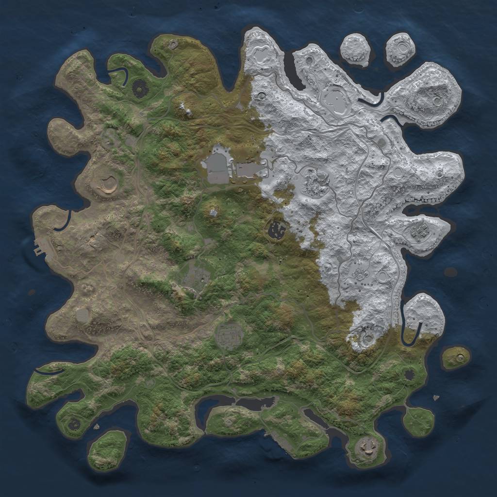 Rust Map: Procedural Map, Size: 4250, Seed: 731646, 17 Monuments