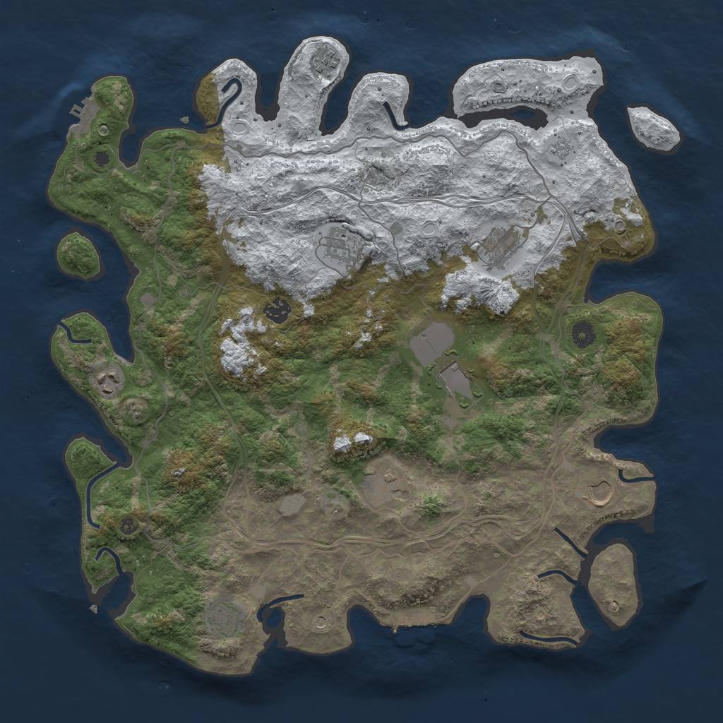 Rust Map: Procedural Map, Size: 4250, Seed: 2016288, 18 Monuments