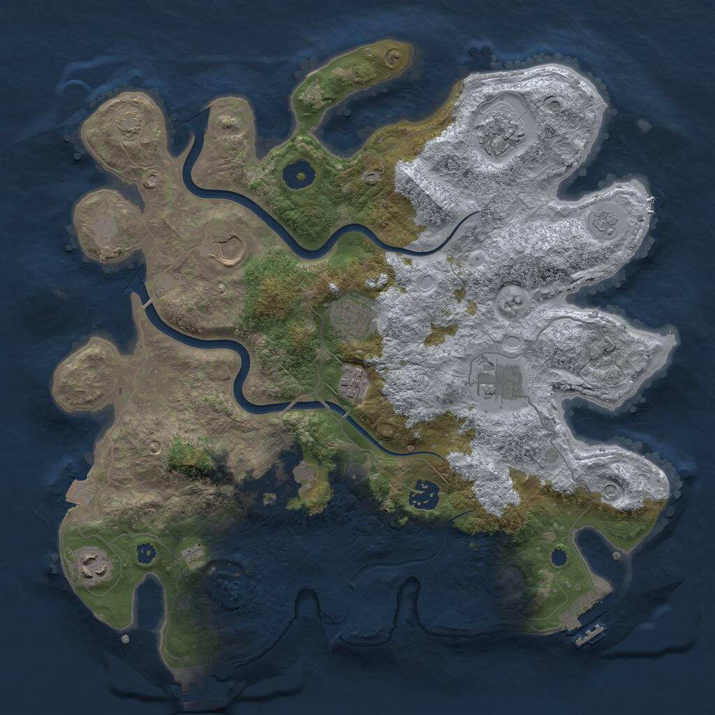Rust Map: Procedural Map, Size: 3550, Seed: 5521, 14 Monuments