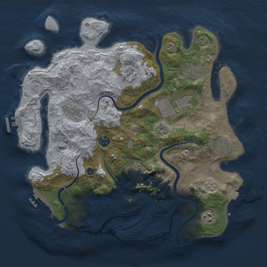 Rust Map: Procedural Map, Size: 3700, Seed: 4223112, 15 Monuments