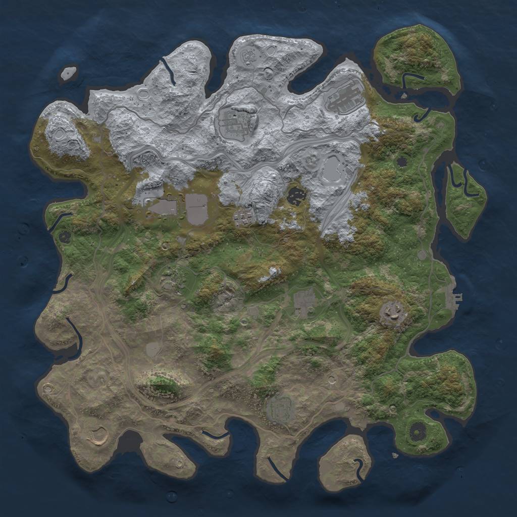 Rust Map: Procedural Map, Size: 4250, Seed: 1521018055, 18 Monuments