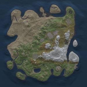 Thumbnail Rust Map: Procedural Map, Size: 3500, Seed: 33527, 18 Monuments