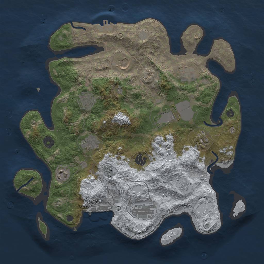 Rust Map: Procedural Map, Size: 3500, Seed: 2022191531, 19 Monuments