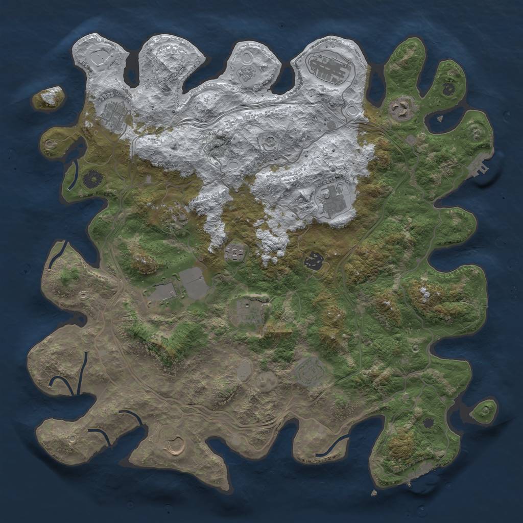 Rust Map: Procedural Map, Size: 4250, Seed: 338326389, 20 Monuments