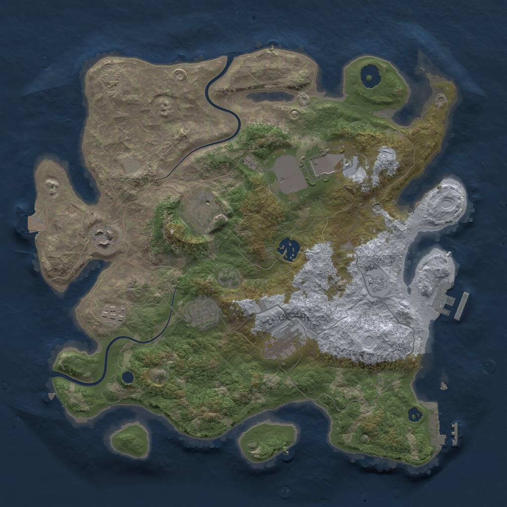 Rust Map: Procedural Map, Size: 3500, Seed: 1420922082, 13 Monuments