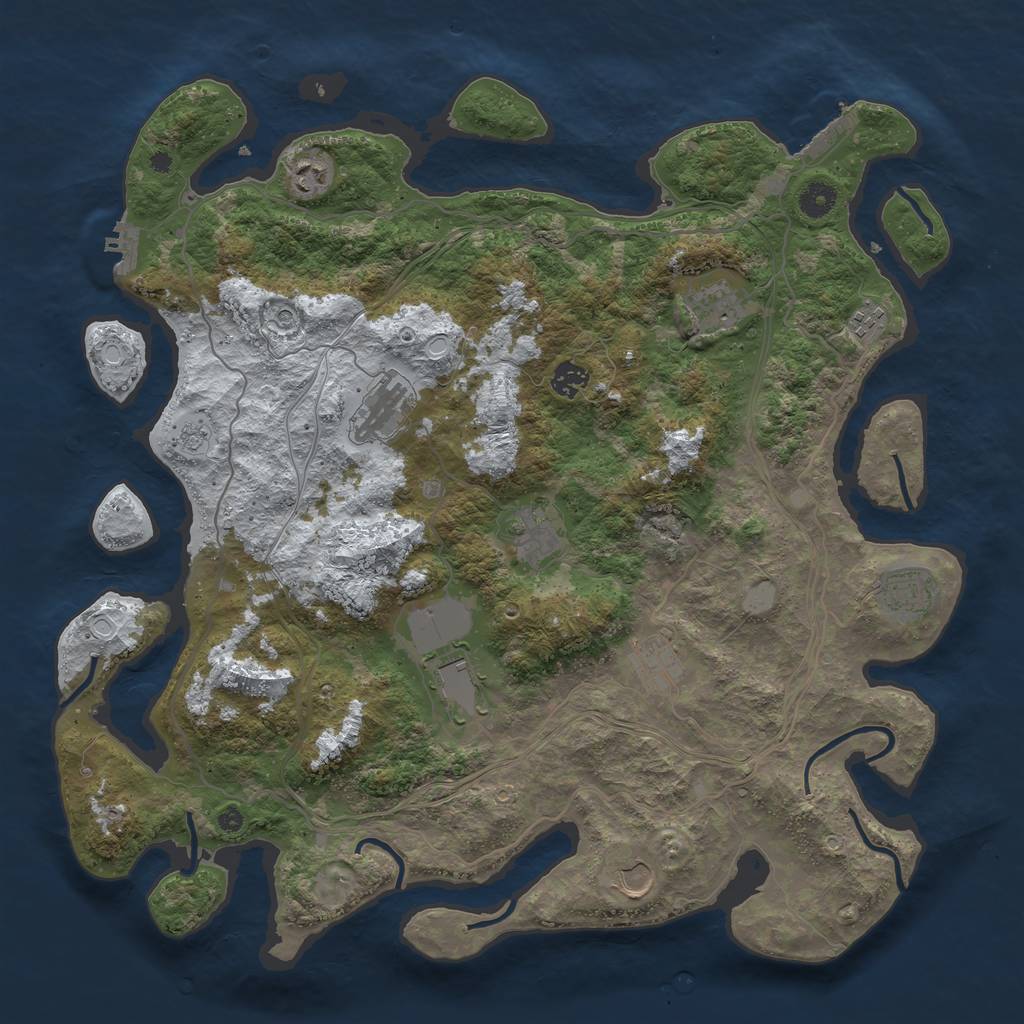 Rust Map: Procedural Map, Size: 4300, Seed: 852369, 19 Monuments