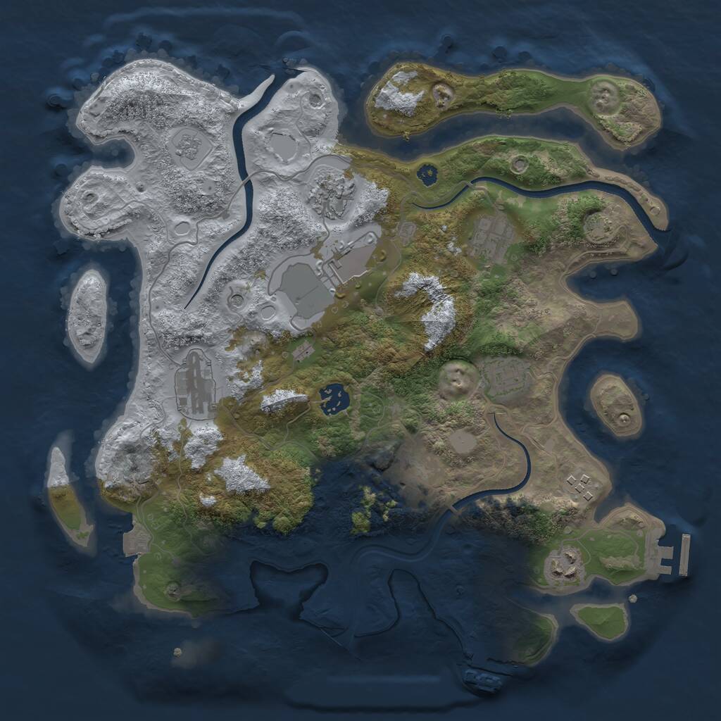 Rust Map: Procedural Map, Size: 3500, Seed: 41885711, 15 Monuments