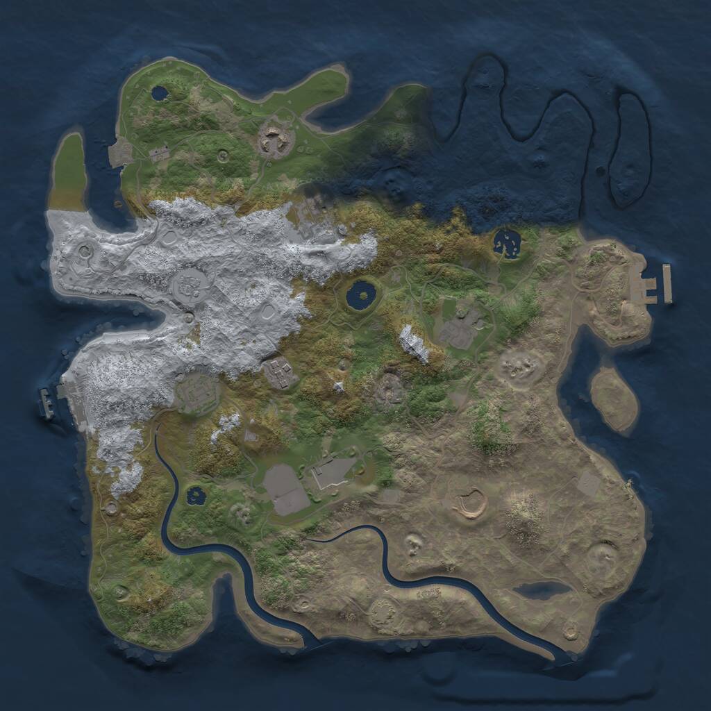 Rust Map: Procedural Map, Size: 3700, Seed: 171105140, 14 Monuments