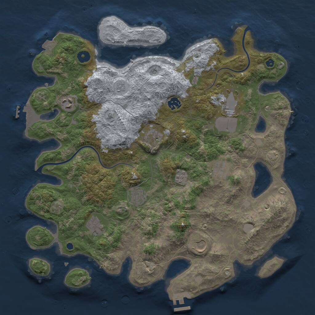 Rust Map: Procedural Map, Size: 3850, Seed: 269315440, 15 Monuments