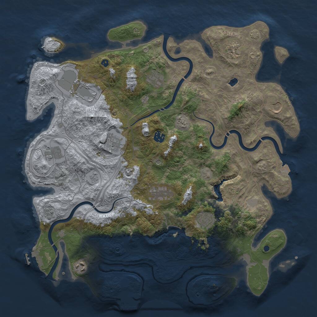 Rust Map: Procedural Map, Size: 4250, Seed: 4772138, 17 Monuments