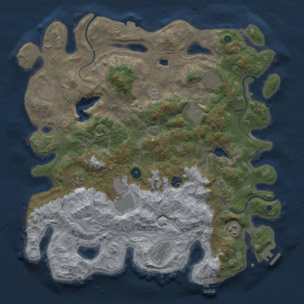 Rust Map: Procedural Map, Size: 4250, Seed: 841793488, 15 Monuments
