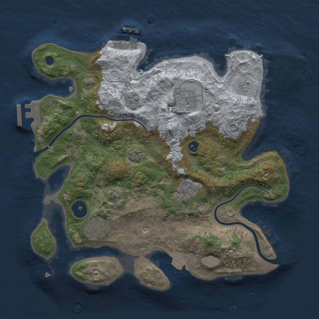 Rust Map: Procedural Map, Size: 3000, Seed: 1996251218, 10 Monuments