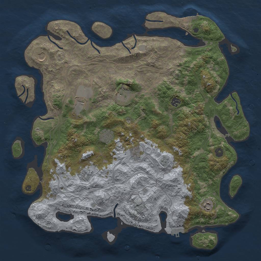 Rust Map: Procedural Map, Size: 4300, Seed: 258741, 18 Monuments