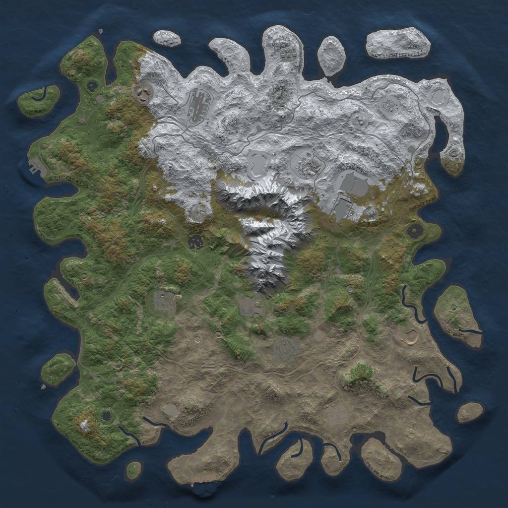 Rust Map: Procedural Map, Size: 5000, Seed: 329, 20 Monuments