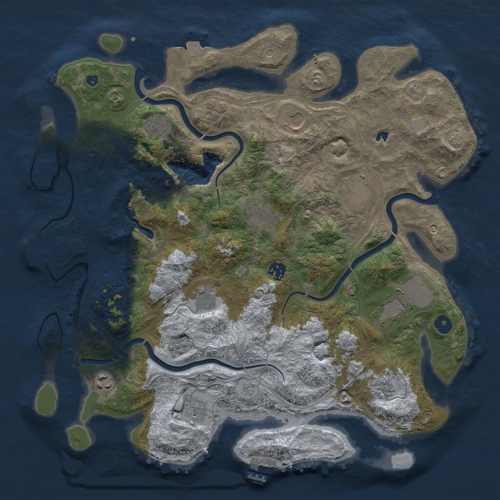 Rust Map: Procedural Map, Size: 4250, Seed: 551093682, 17 Monuments