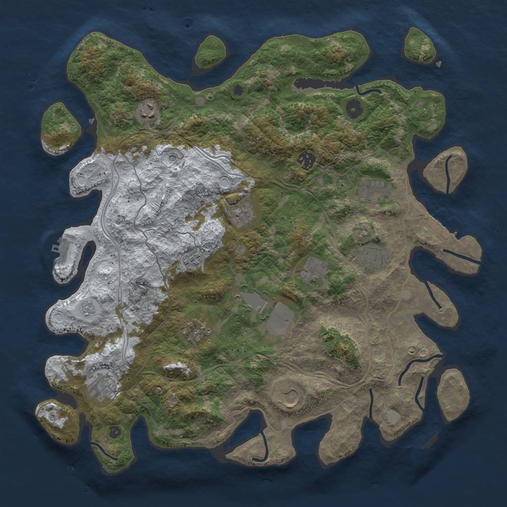 Rust Map: Procedural Map, Size: 4250, Seed: 37861130, 20 Monuments