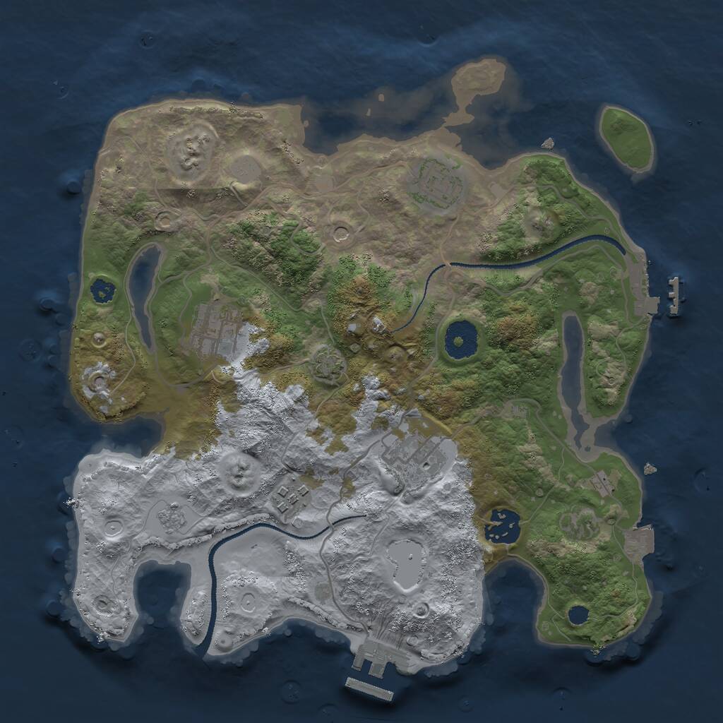Rust Map: Procedural Map, Size: 3000, Seed: 1927160012, 11 Monuments