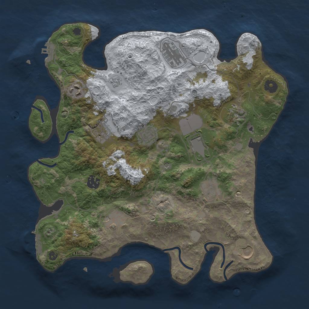 Rust Map: Procedural Map, Size: 3500, Seed: 1225536783, 19 Monuments