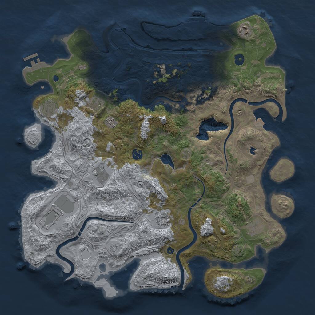 Rust Map: Procedural Map, Size: 4350, Seed: 13578, 15 Monuments