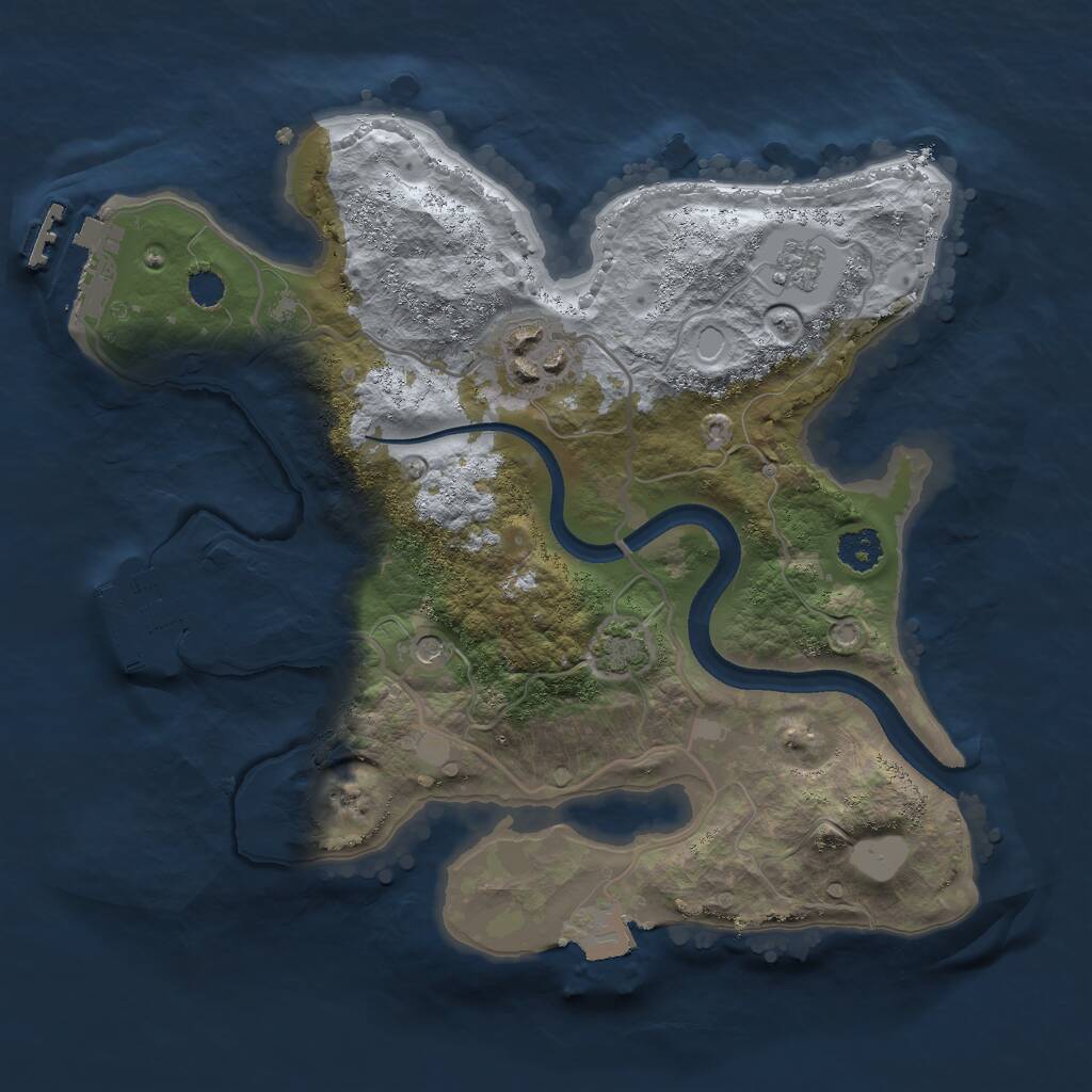 Rust Map: Procedural Map, Size: 2500, Seed: 903040631, 7 Monuments