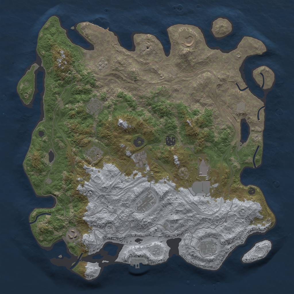 Rust Map: Procedural Map, Size: 4250, Seed: 141491957, 19 Monuments