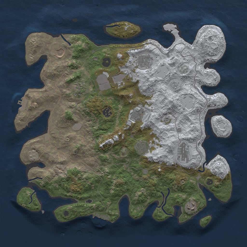 Rust Map: Procedural Map, Size: 4000, Seed: 102026519, 19 Monuments