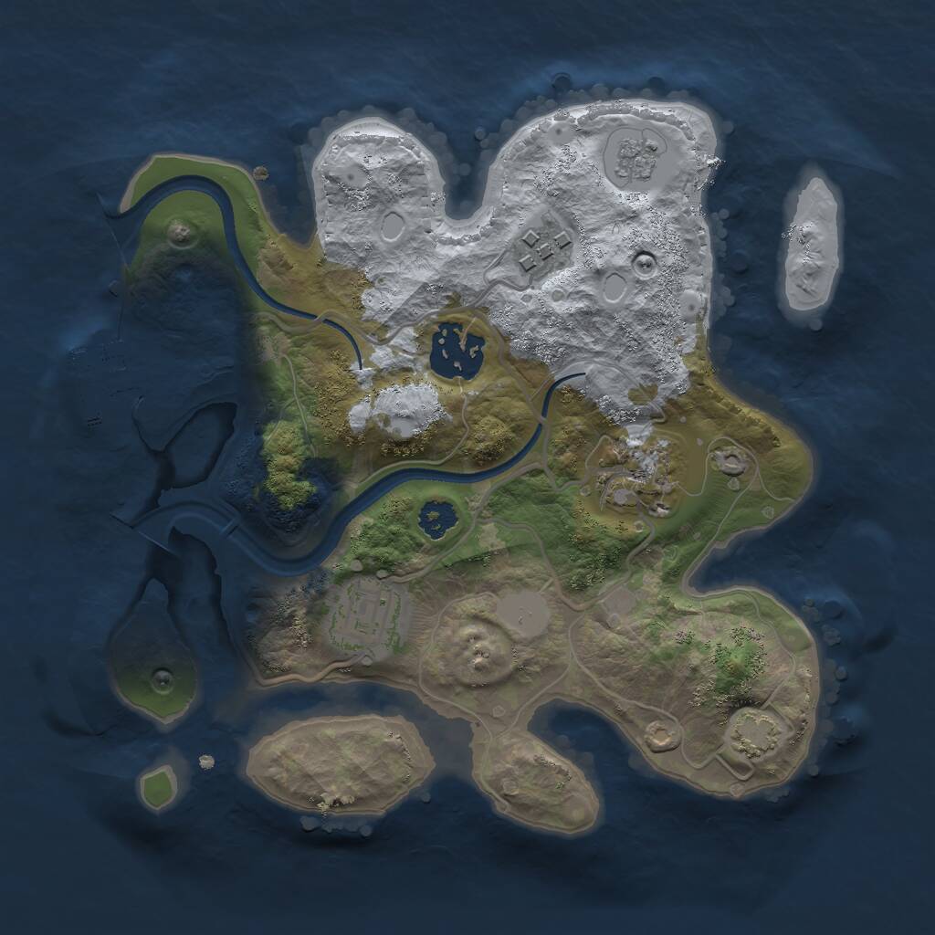 Rust Map: Procedural Map, Size: 2500, Seed: 1996251218, 8 Monuments