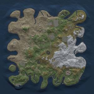 Thumbnail Rust Map: Procedural Map, Size: 3700, Seed: 388157227, 17 Monuments