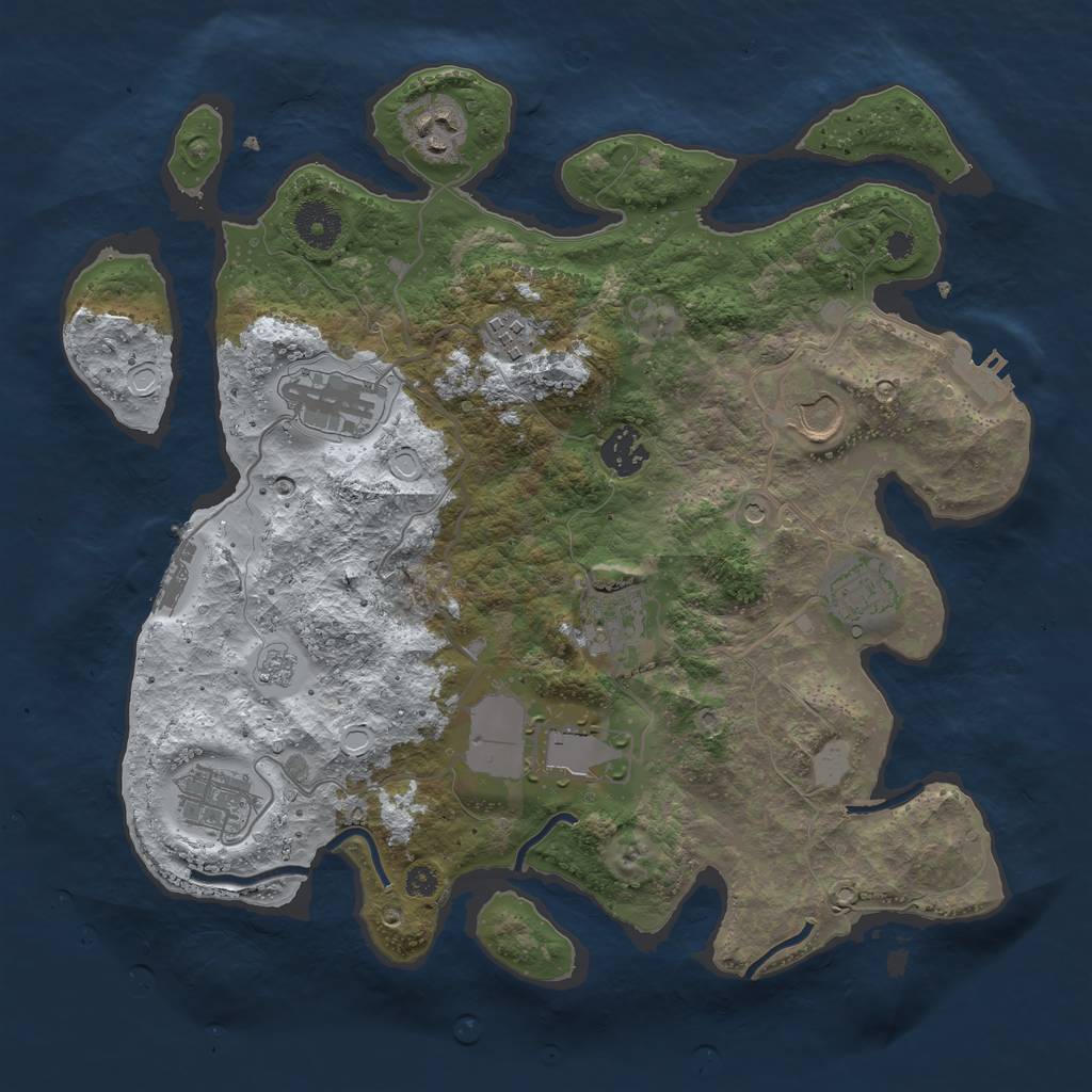 Rust Map: Procedural Map, Size: 3500, Seed: 20220616, 18 Monuments