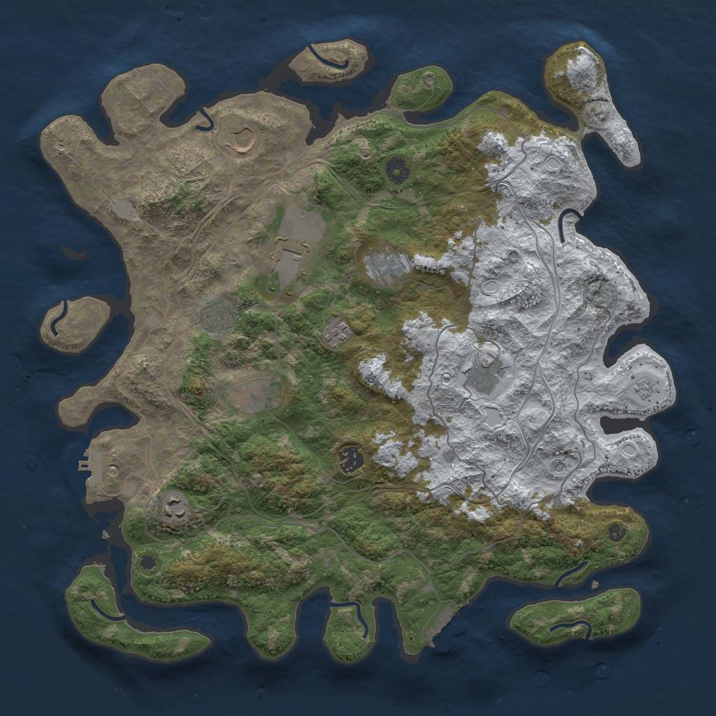 Rust Map: Procedural Map, Size: 4250, Seed: 63, 18 Monuments