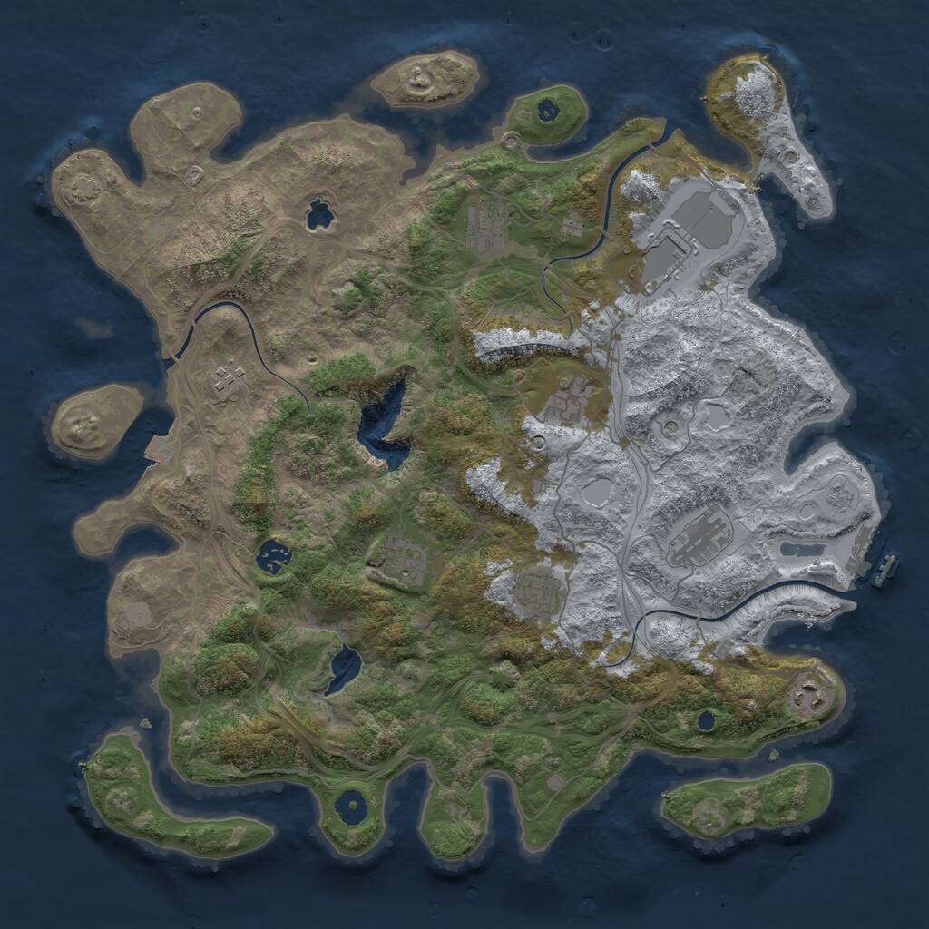 Rust Map: Procedural Map, Size: 4250, Seed: 63, 14 Monuments