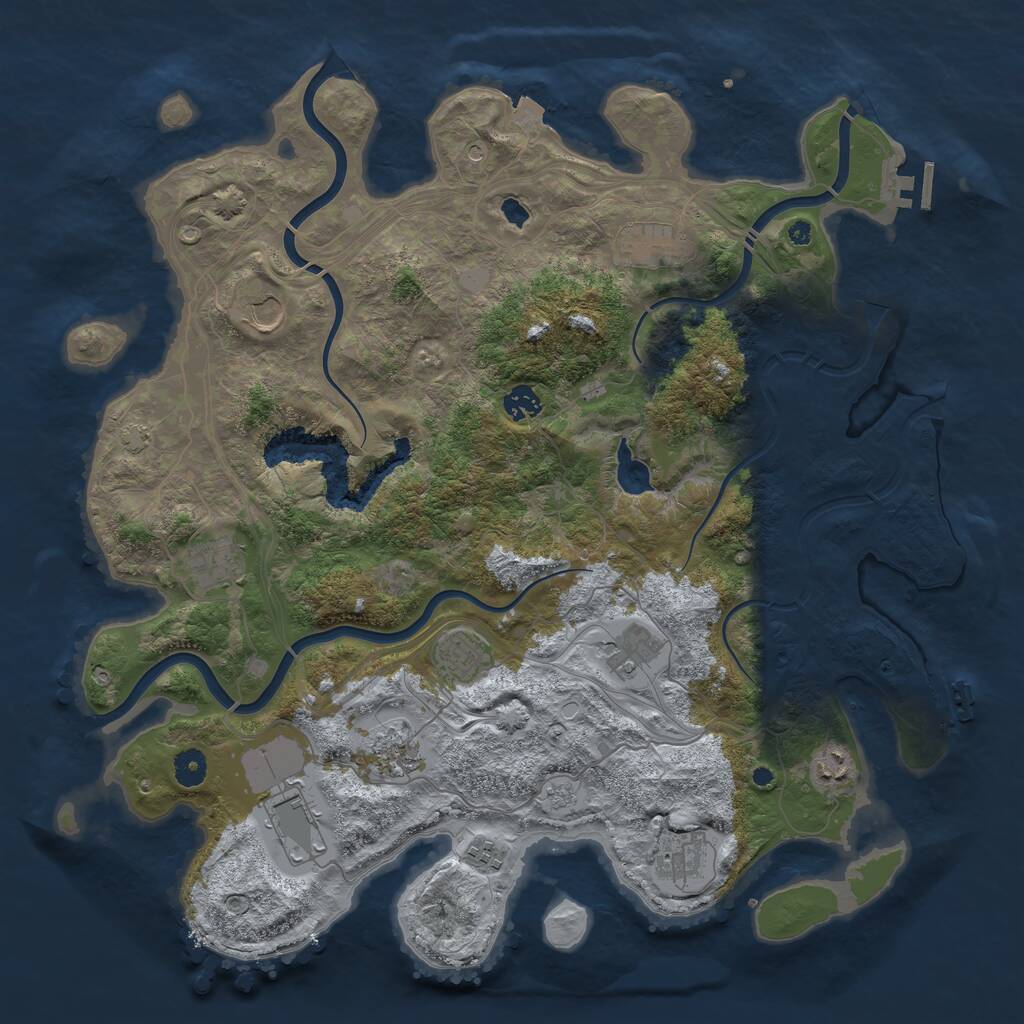 Rust Map: Procedural Map, Size: 4300, Seed: 1031, 17 Monuments