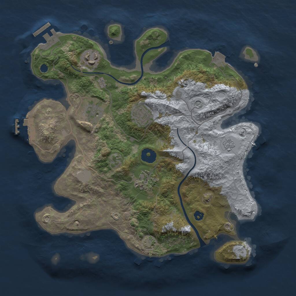 Rust Map: Procedural Map, Size: 3000, Seed: 1758774510, 10 Monuments