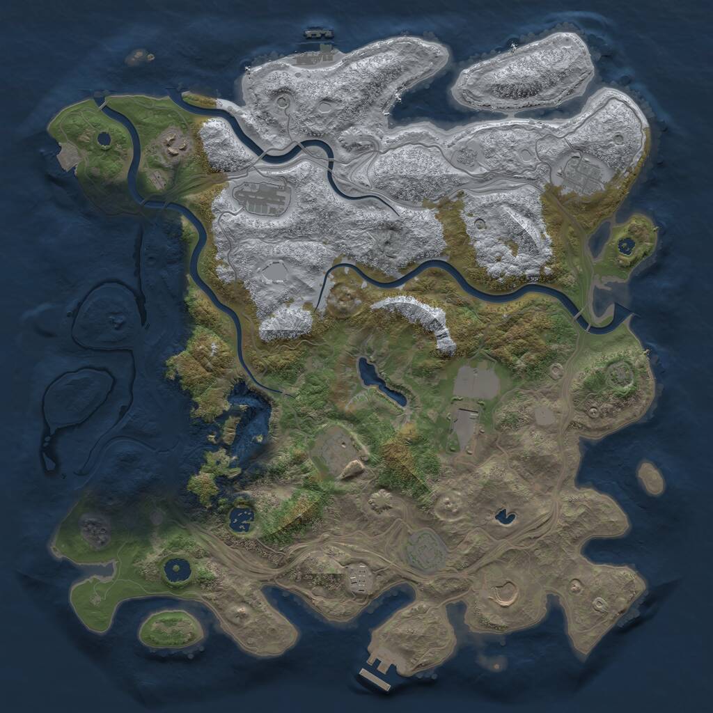 Rust Map: Procedural Map, Size: 4250, Seed: 566901533, 15 Monuments
