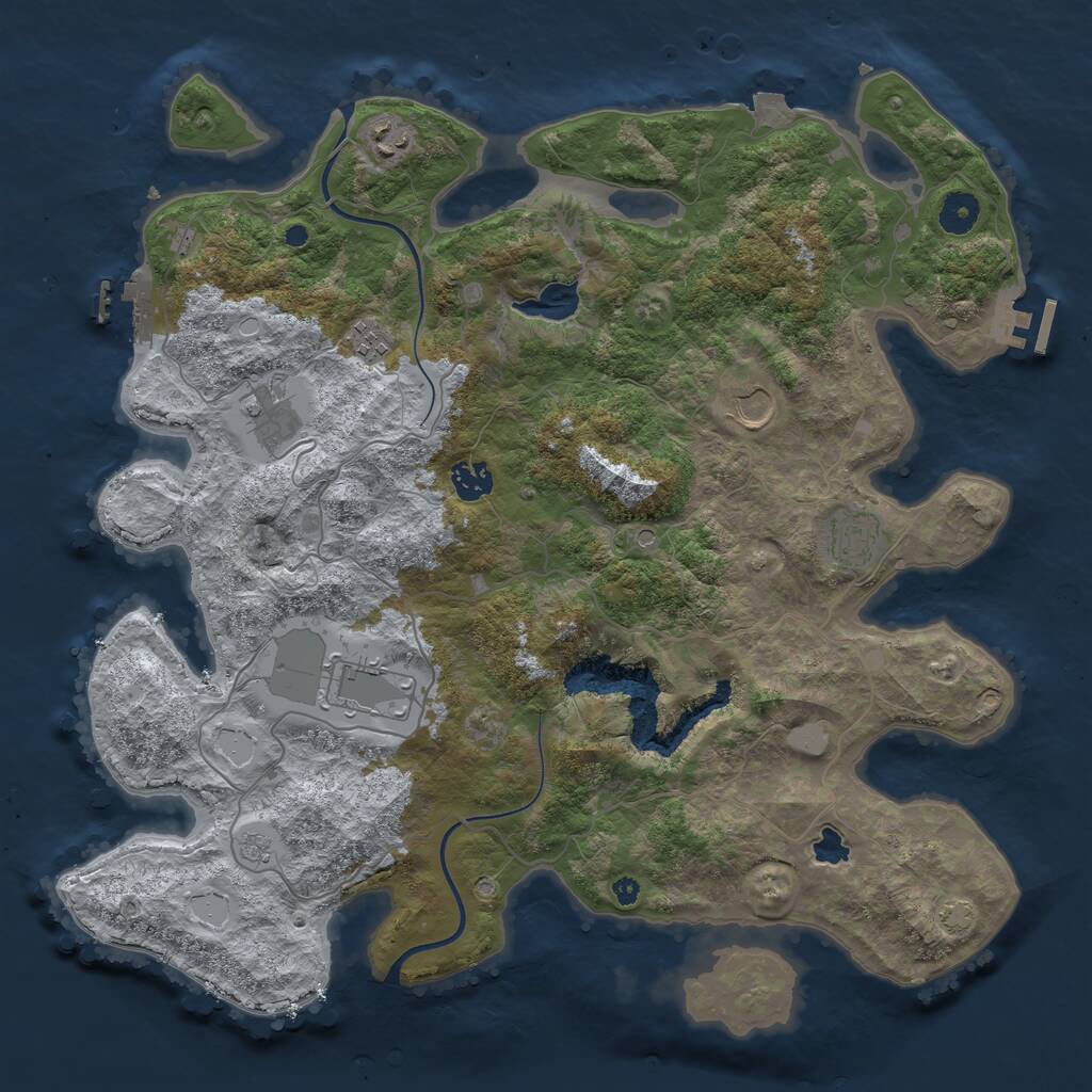 Rust Map: Procedural Map, Size: 4000, Seed: 19266, 13 Monuments