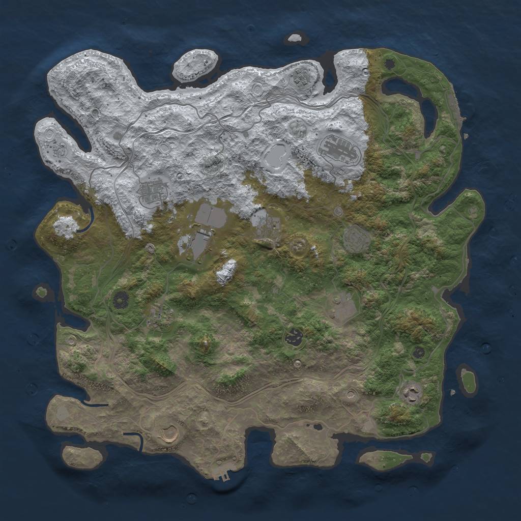 Rust Map: Procedural Map, Size: 4500, Seed: 2078, 20 Monuments