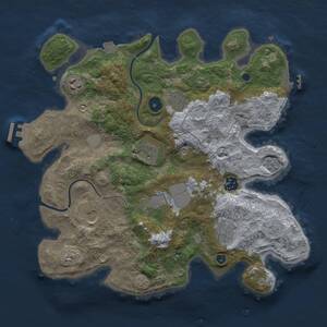 Thumbnail Rust Map: Procedural Map, Size: 3500, Seed: 301883, 14 Monuments