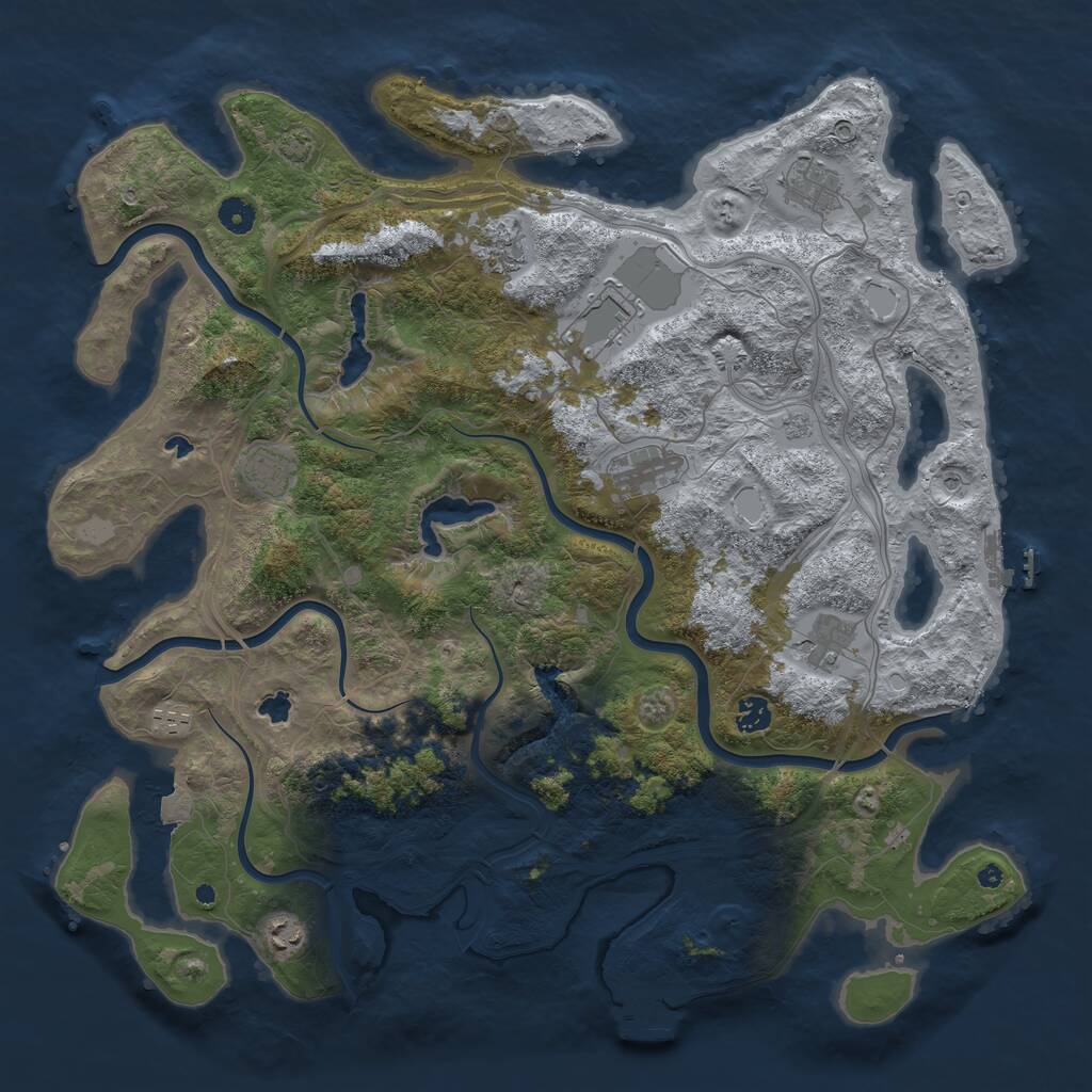 Rust Map: Procedural Map, Size: 4500, Seed: 631048262, 15 Monuments