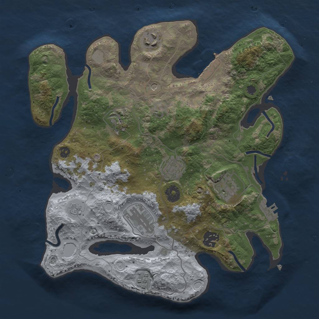 Rust Map: Procedural Map, Size: 3000, Seed: 19650092, 16 Monuments