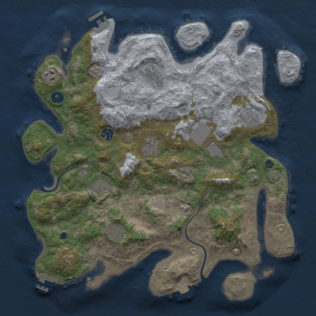 Rust Map: Procedural Map, Size: 3850, Seed: 86296327, 15 Monuments